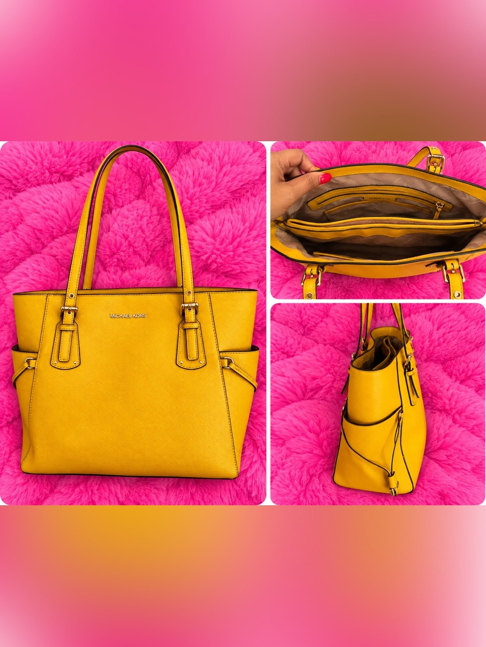 Michael Kors Bright Yellow Saffiano Leather Tote